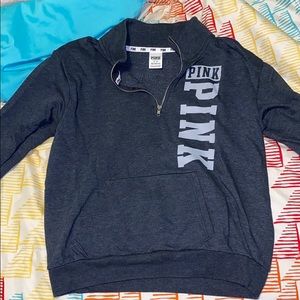 Pink quarter zip pill over